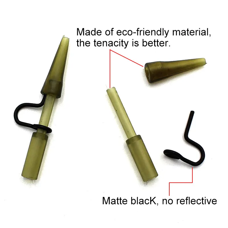 Kit de Clips de seguridad de alta resistencia, 20x, Clips de cambio rápido, conector giratorio a presión, cables de carpa, buscador de pesas, aparejos de equipo de pesca de carpa - imagen 5