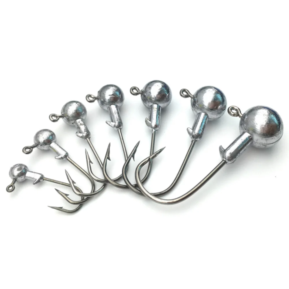 50 unids/lote anzuelo de púas Jighead conector de pesca de mar para gusano señuelo suave 1-20g peso Jig Head juego de anzuelos de pesca accesorios de aparejos - imagen 3