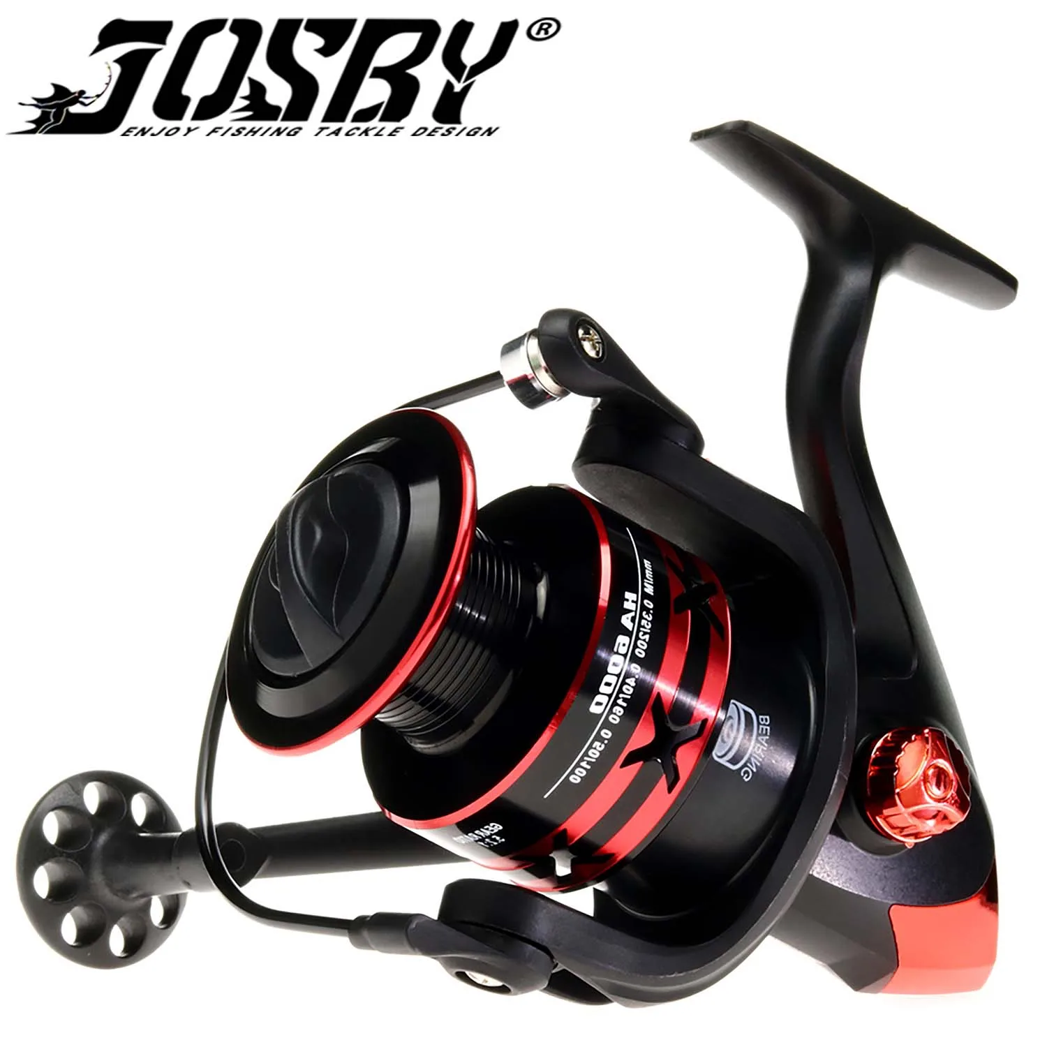 JOSBY-carrete de Pesca giratorio para carpa, accesorio de agarre de bobina de Metal, duradero, para aguas profundas, serie 5,2: 1 1000-7000, 8KG - imagen 2