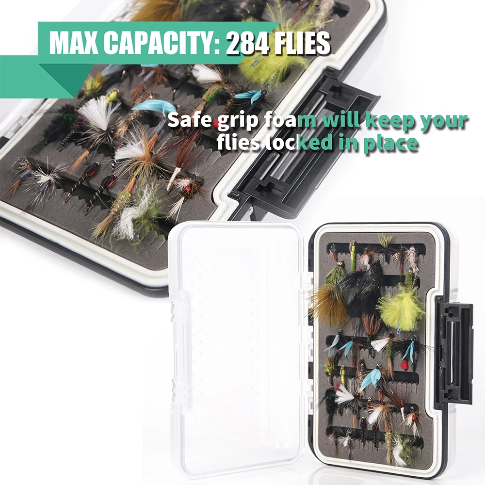 Caja de pesca con mosca Maximumcatch, plástico ABS, doble cara, transparente, impermeable, 150*105*45mm - imagen 5