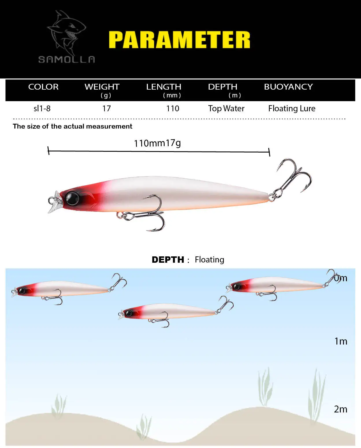 Señuelo Minnow - colores disponibles