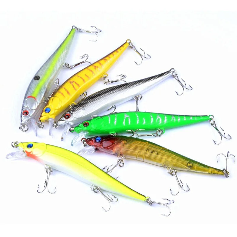Señuelos de Pesca de pececillos, cebos duros artificiales de 115mm y 13,5g, Crankbait Wobblers 3D Eyes Perch, aparejos de Pesca - imagen 3