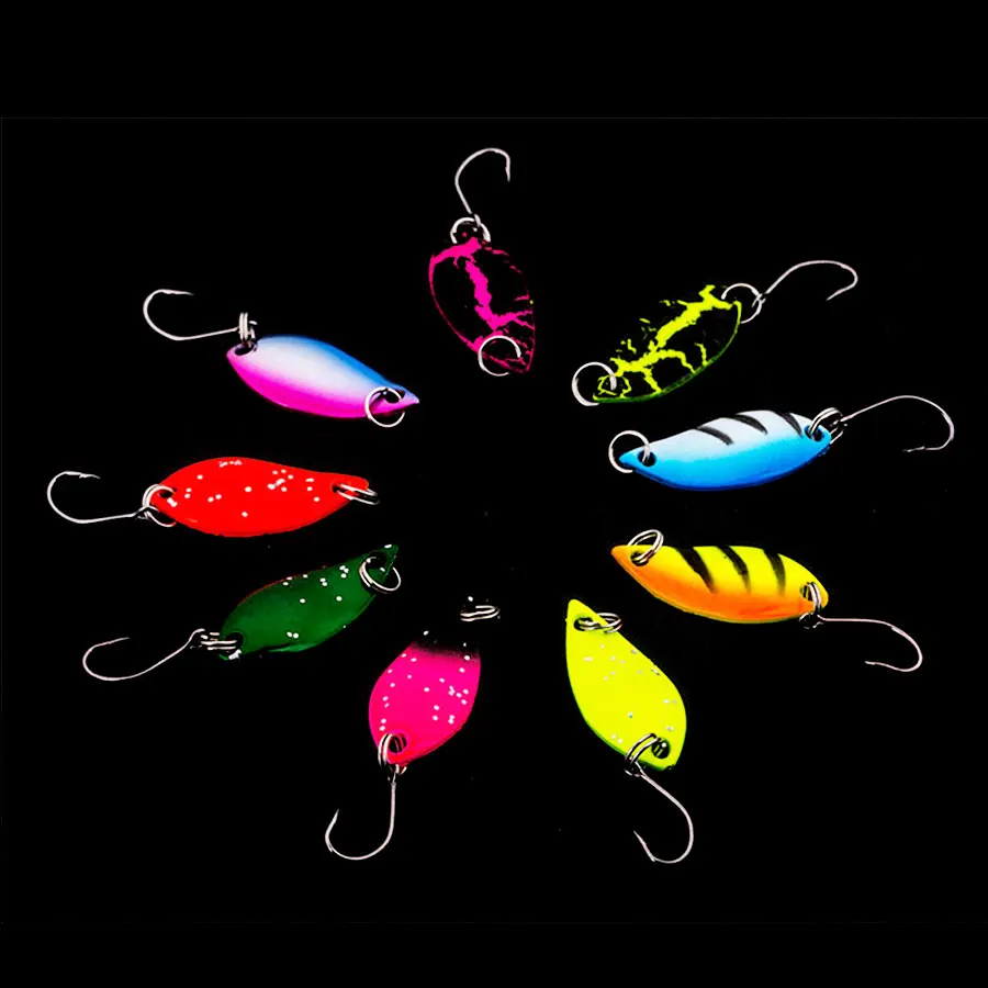 JYJ-aparejos de Pesca de agua dulce, aparejos de Pesca de trucha, lago Artificial, colorido, paquete de caja, 2,5g, 3,5g, 5,0g - imagen 4