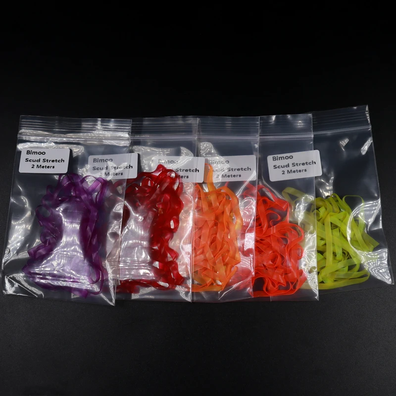 Bimoo 2m/bolsa 3mm 4mm Scud Back Stretch Shrimp Nymph Backing Tape, rojo, naranja, amarillo, verde, fluorescente - imagen 4