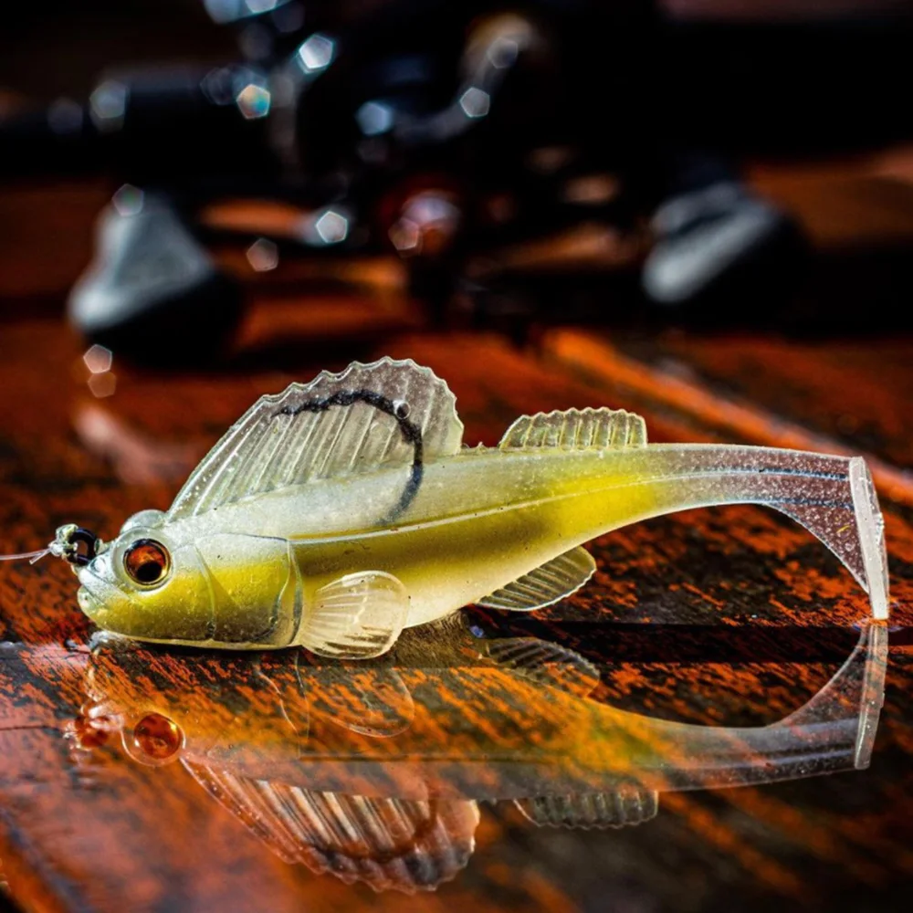 Señuelo de pesca Goby, 7cm, 14g, cabeza de plomo, cebo suave, Swimbaits, plantilla de pesca, cola de paleta, Lucio, señuelo de lubina - imagen 5