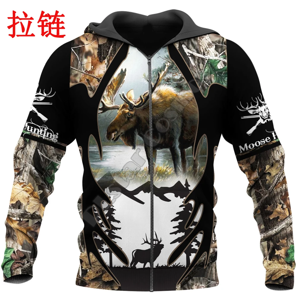 Envío Directo, caza alce, impresión 3D, Sudadera con capucha para hombre, sudaderas con capucha Unisex, sudadera, ropa de calle de otoño, chaqueta informal, chándal KJ757 - imagen 3