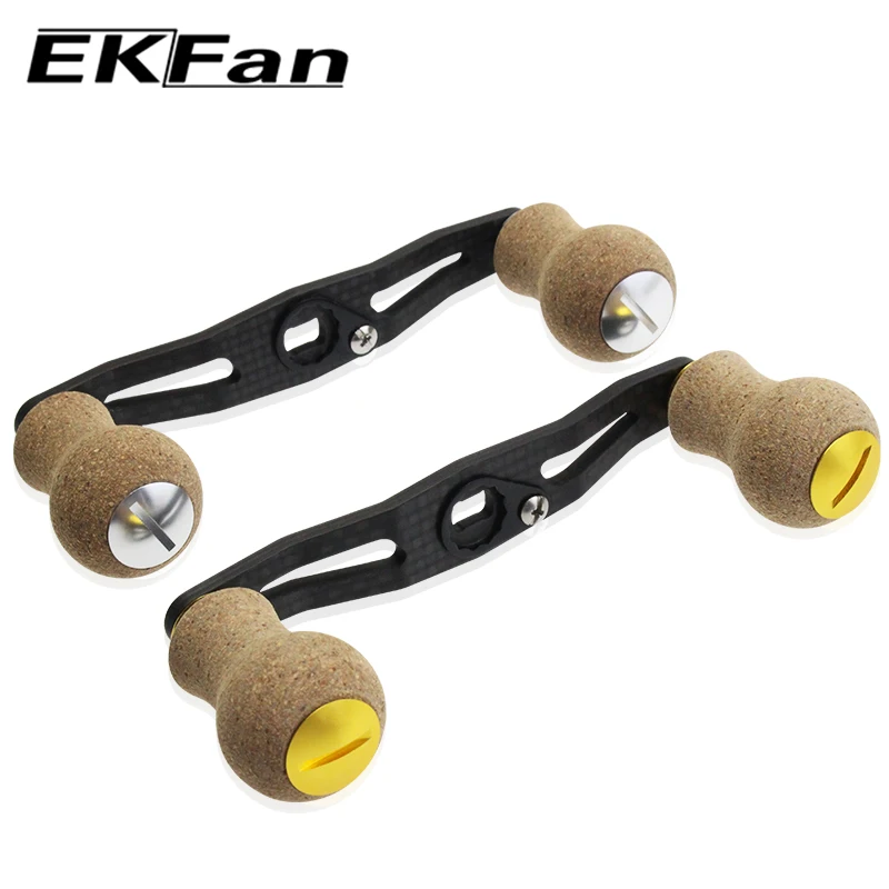 EKFan-mango de carrete de pesca de fibra de carbono, 105MM + perilla de madera blanda para agujero de 8x5MM, carrete de pesca DAI, accesorio DIY - imagen 4
