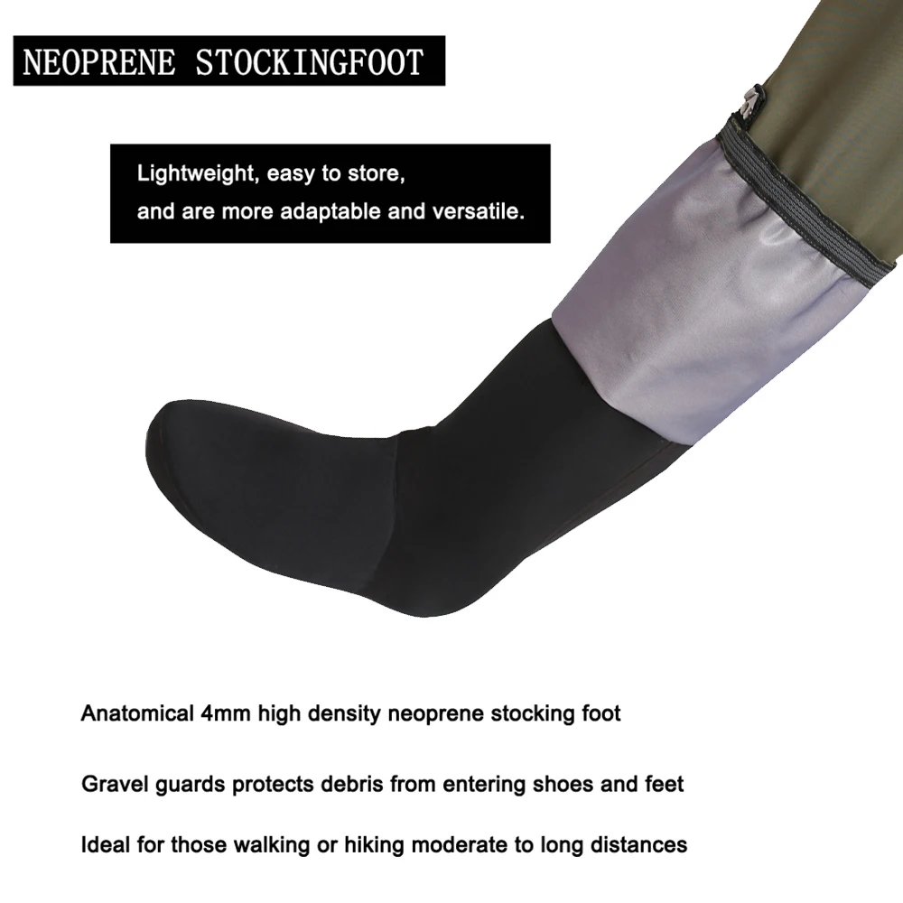 Botas de pecho transpirables con cremallera de 5 capas para hombre y mujer, botas de pesca con mosca - imagen 2