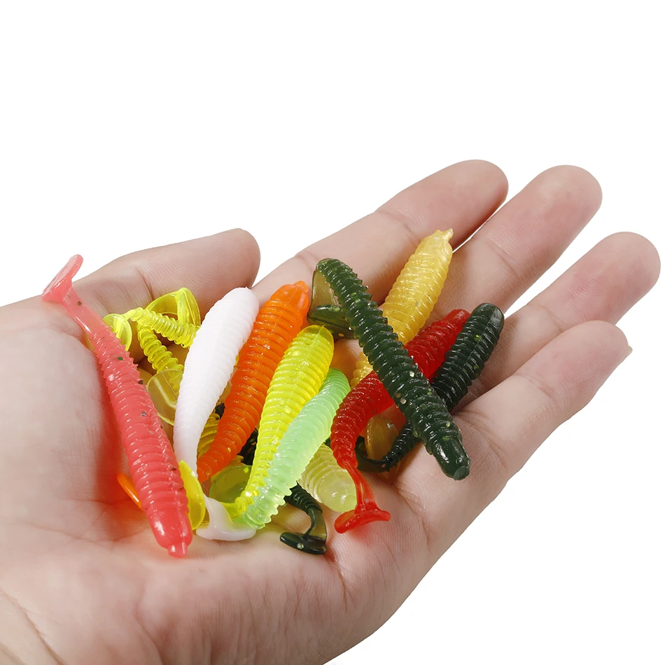 Señuelos de silicona blanda para gusanos, cebos artificiales de 70MM, aparejos para carpa, 10 unids/lote - imagen 4