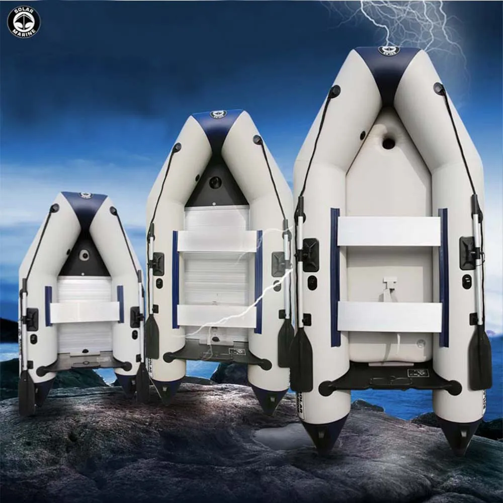 Solarmarine-Bote de asalto plegable de PVC para 4 personas, bote inflable de suelo de aluminio con velocidad aprobada por la CE, para Rafting, Kayak de rescate, botes de remos - imagen 5