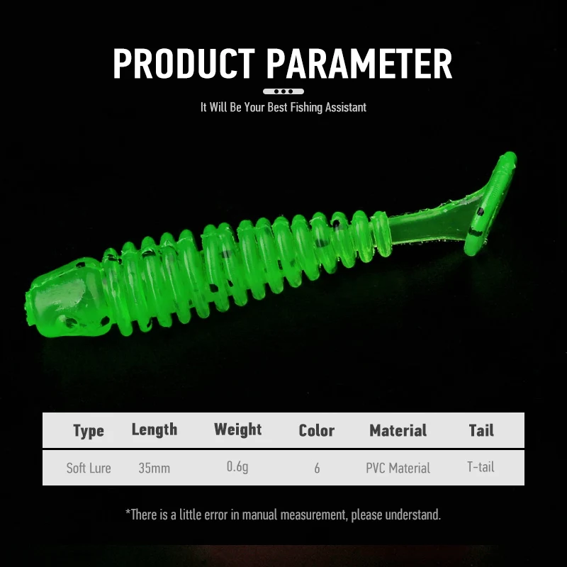 Ardea-Mini señuelo suave Wobblers, 40 unidades, 35mm, 0,6g, Nano t-tail, gusano Swimbait, silicona Artificial, trucha, lucio, perca, aparejos de pesca - imagen 3