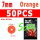 50pcs Orange 7mm
