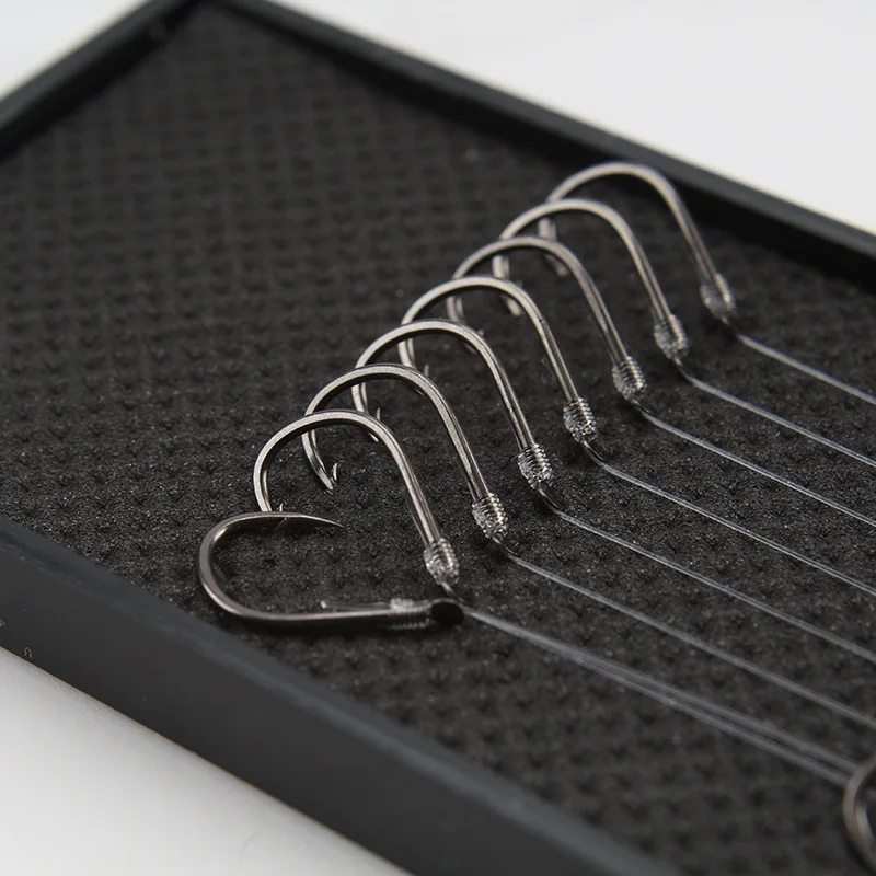 Conjunto de anzuelos dobles para pesca, conjunto de anzuelos de dos líneas, de acero inoxidable, afilados, 8 unids/lote - imagen 2