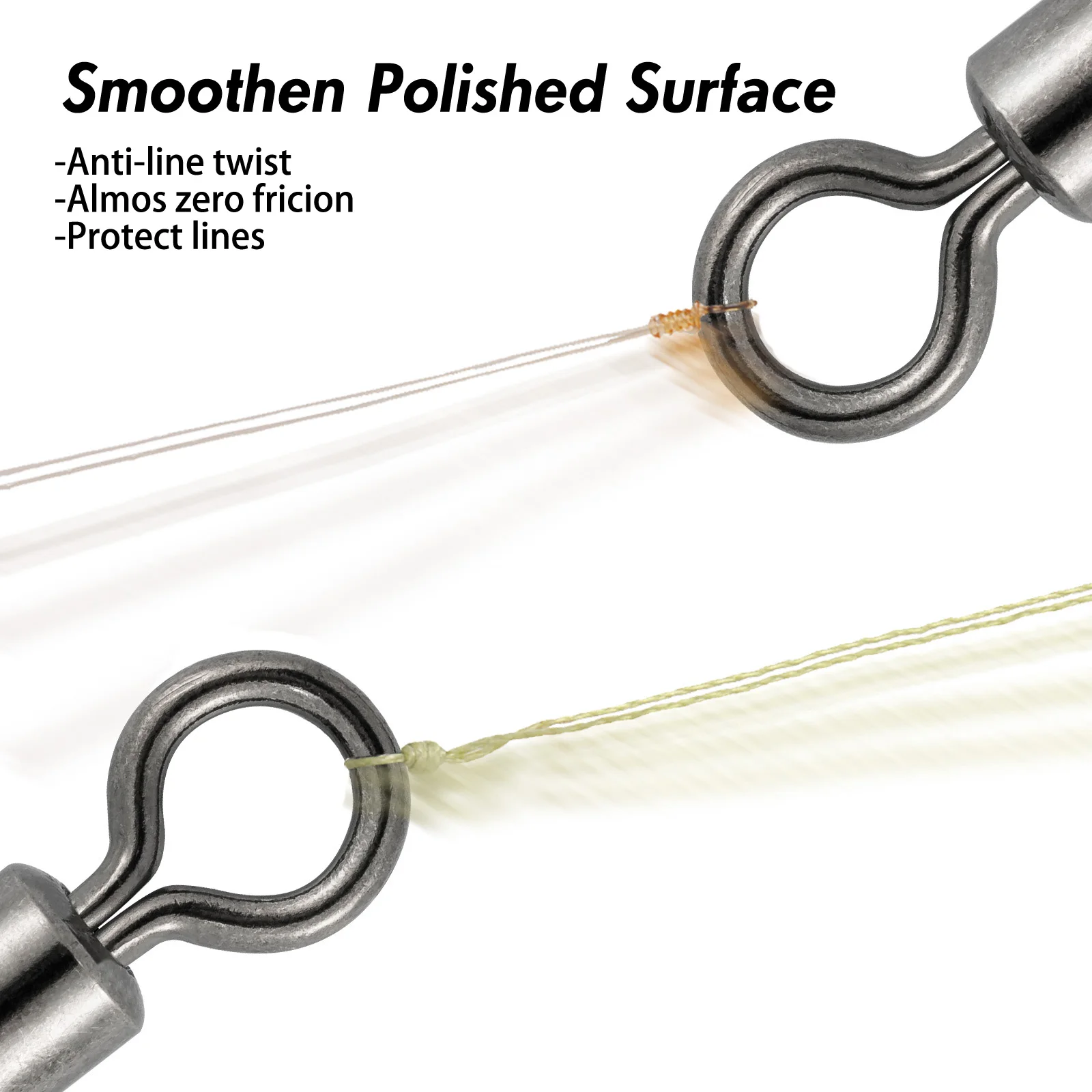 Conector de rodamiento de bolas de alta resistencia para pesca en el mar, giratorio de acero inoxidable para Surfcasting, 20-46lb, 50 unidades - imagen 5