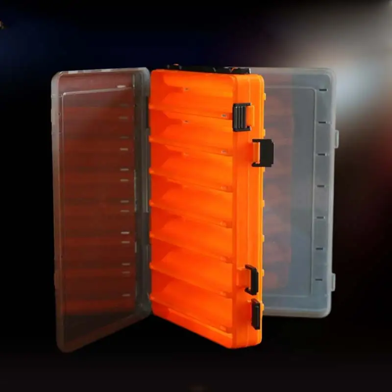 Caja de pesca con 14 compartimentos, accesorios de pesca, cajas de almacenamiento de anzuelos de doble cara, alta resistencia, X145G - imagen 4
