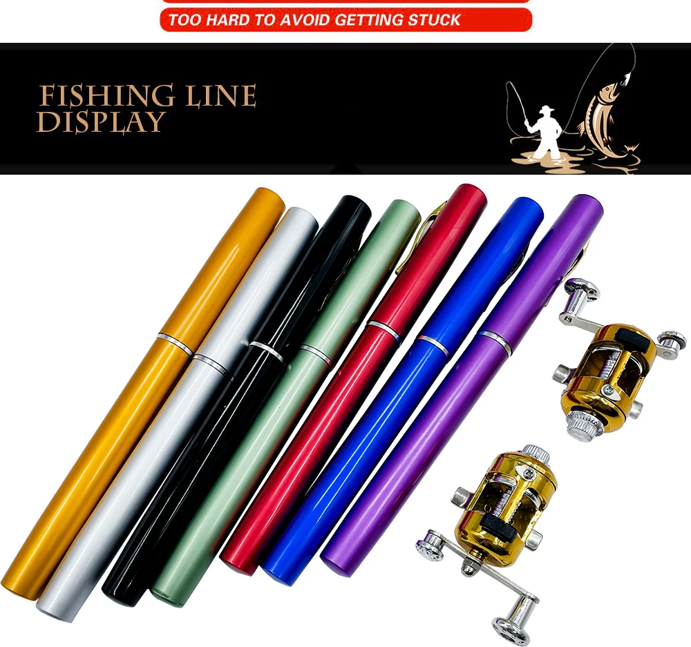Una colección de exhibiciones de hilo de pescar. Estos son carretes con hilos de pescar enrollados, listos para usar. Los carretes son de varios colores, incluidos amarillo, plateado, negro, verde, rojo, azul y morado.