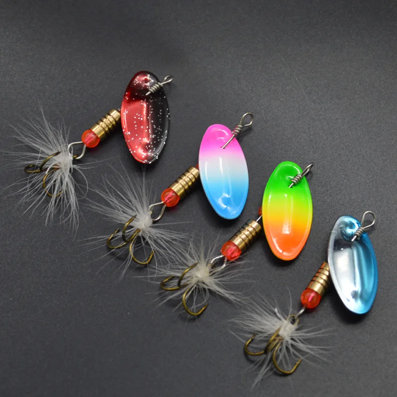 Señuelo de pesca de lentejuelas para principiantes, cebo giratorio de rotación, 3,5g, lote de cebo de Metal, 4 piezas, venta - imagen 5