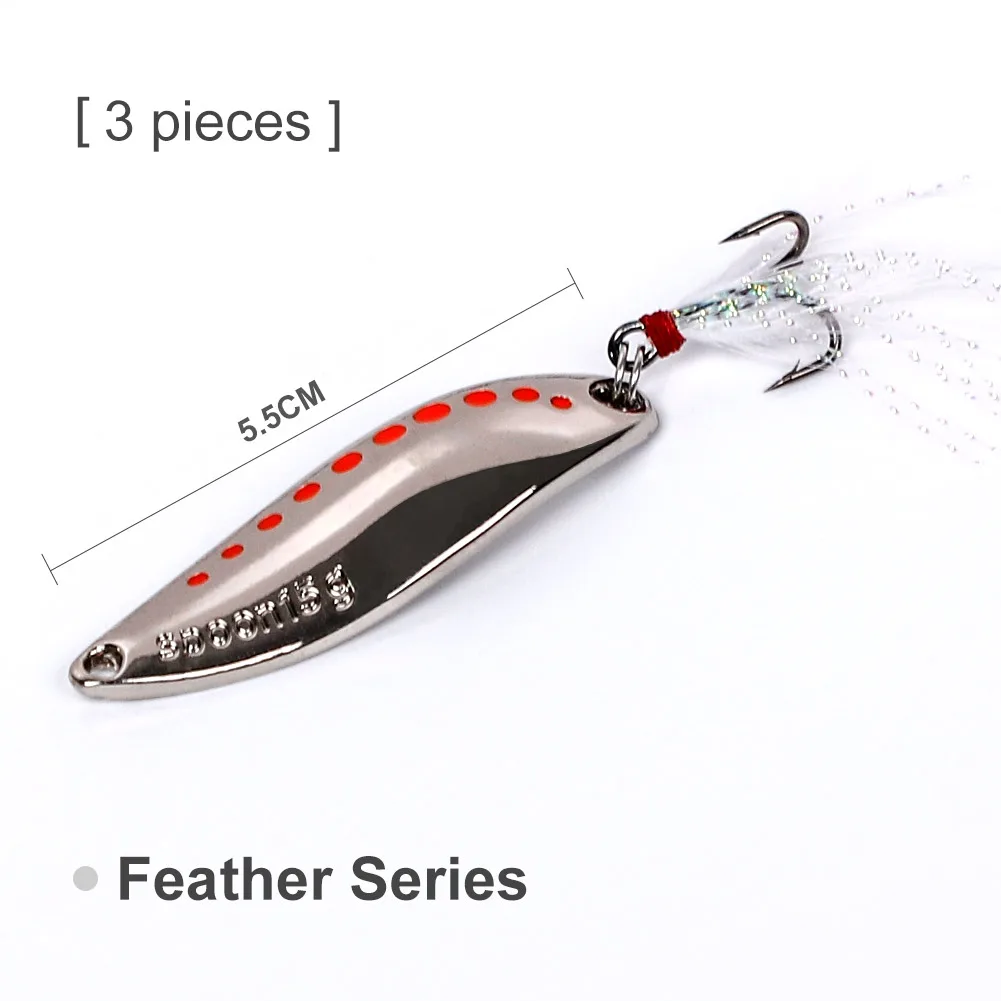 3pcs Sliver Feather