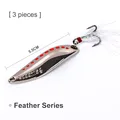 3pcs Sliver Feather
