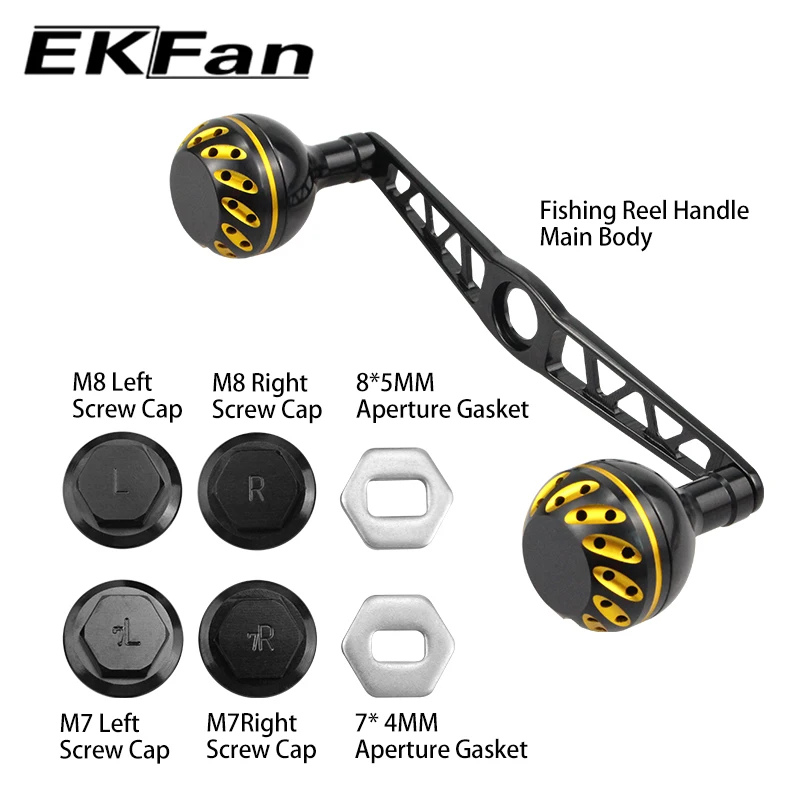 Ekfan, nuevo diseño, mango de carrete de pesca de 130MM, 8x5MM/7x4mm para carrete de Baitcast SHI & DAI Drop - imagen 3