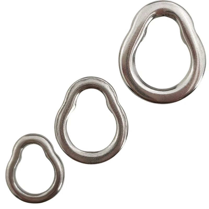 Anillo de pesca de pera de acero inoxidable, accesorios giratorios de pesca Jigging, anzuelos de señuelo, 10 unids/bolsa - imagen 2