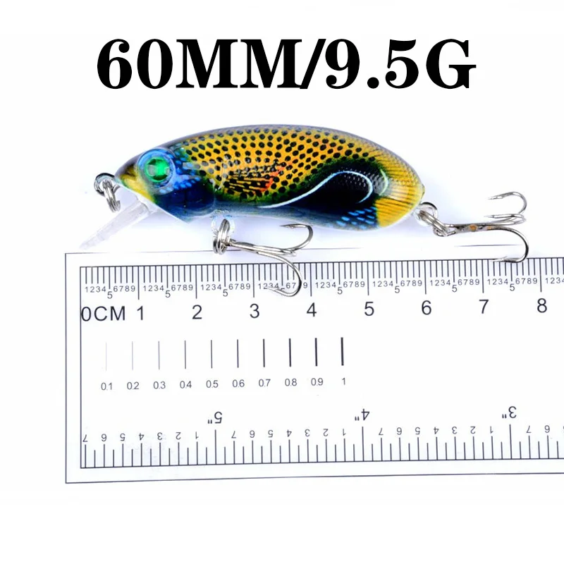 Señuelos duros de pesca, cebo Artificial con anzuelos triples, aparejos Swimbait, 6cm, 9,5g, hundimiento lento, 1 unidad - imagen 2