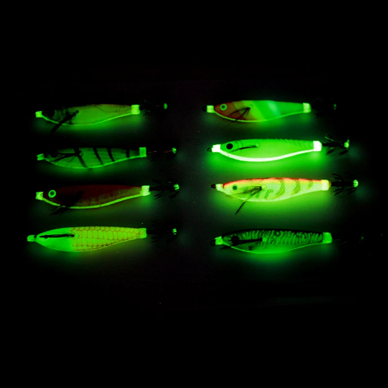 1 Uds anzuelo de calamar, Señuelos de pesca de pulpo duro, 10g, ojos 3D, plantillas de calamar y camarón, cebo de pesca de mar Artificial, señuelo de calamar - imagen 4