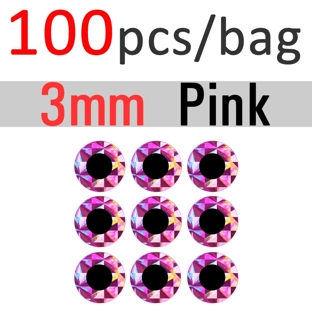 3mm Pink 100pcs
