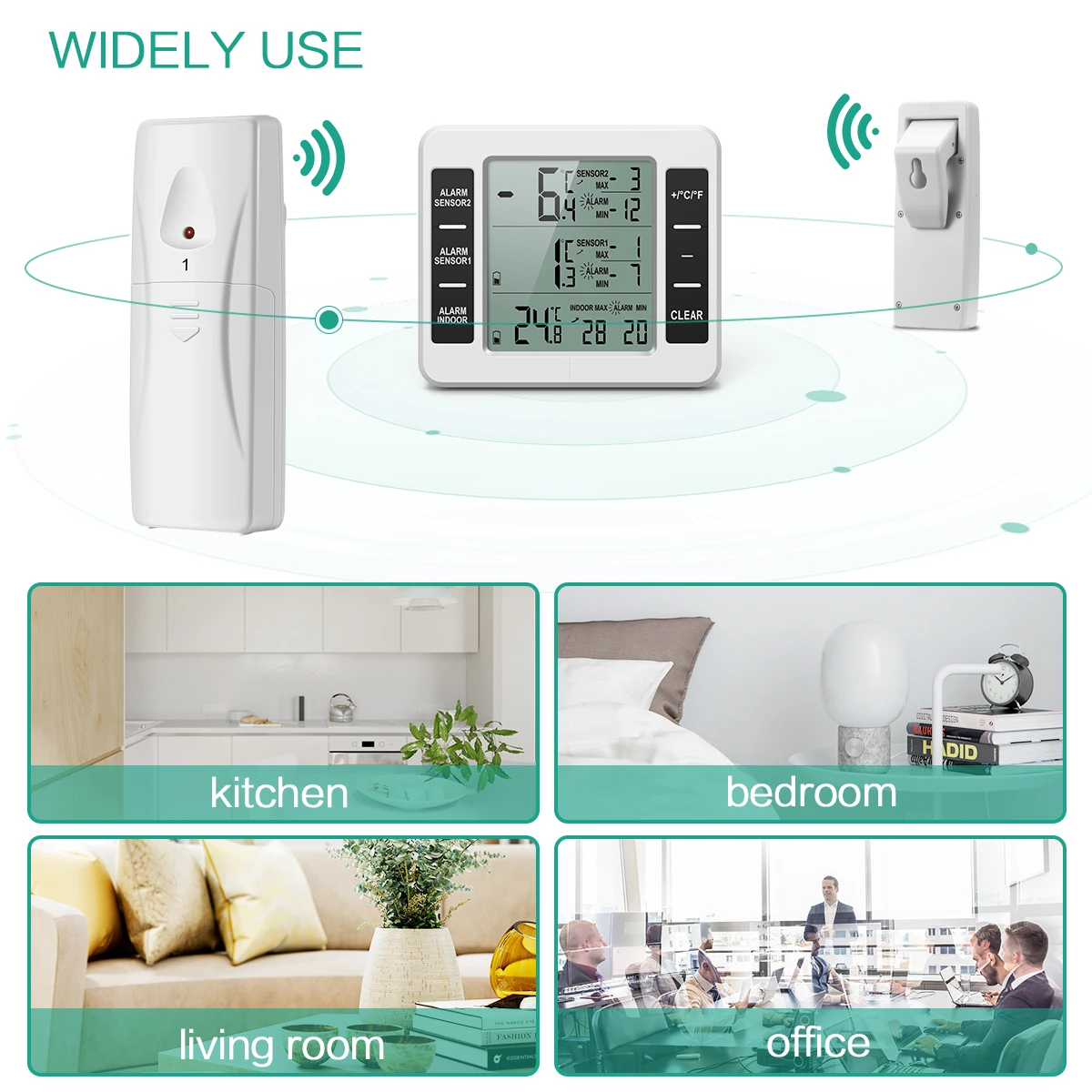 Termómetro Digital Inalámbrico para nevera y congelador con sensor remoto - imagen 4