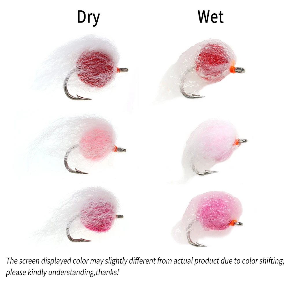 ICERIO-Mosca de huevo de leche de 8 piezas, Mosca de mimbre, huevo de salmón, ninfa, mosca húmeda para trucha, gris, Char, pesca con mosca, Lures12 # - imagen 5