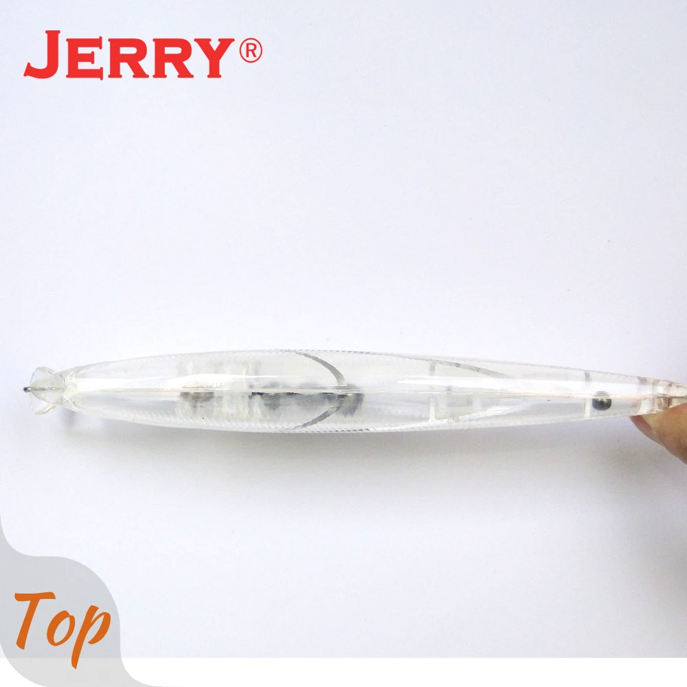 Jerry Spear-Señuelos de Pesca de agua salada, cebo duro, peso magnético sin pintar, Cuerpo en blanco, flotante, sonajero, Minnow, 10 piezas - imagen 4