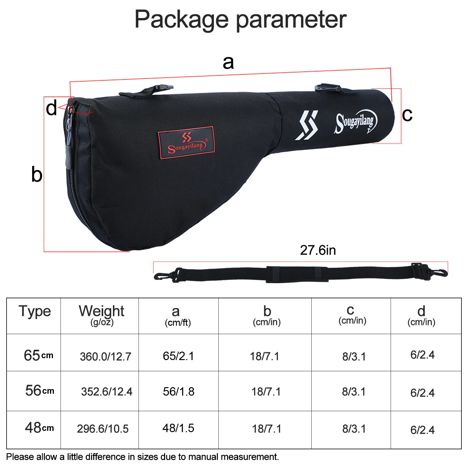 Bolsa de pesca Sougayilang vista frontal