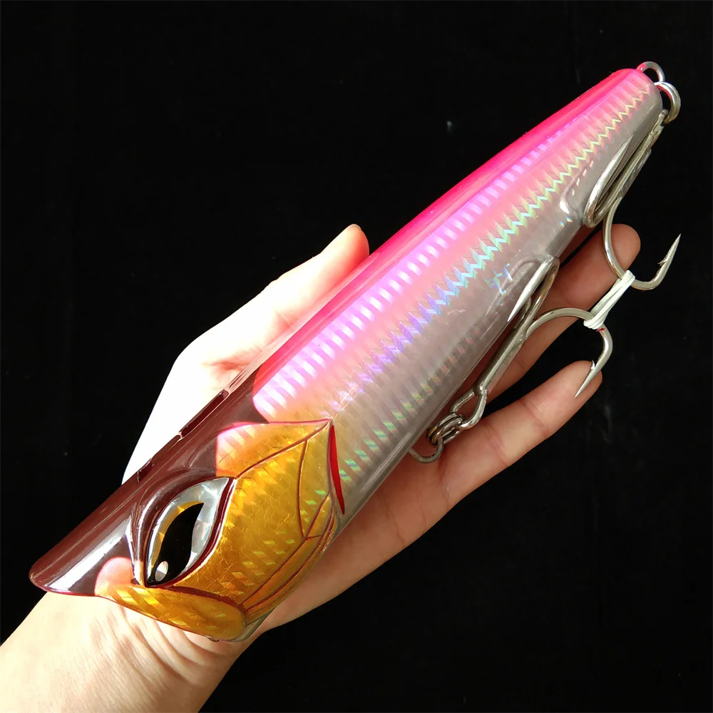 Noeby, 1 unidad, 19cm, 126g, 15cm, 86g, 12cm, 40g, señuelos de pesca para barcos Topwater, Popper Wobblers, cebo de agua salada para accesorios de pesca de atún - imagen 5