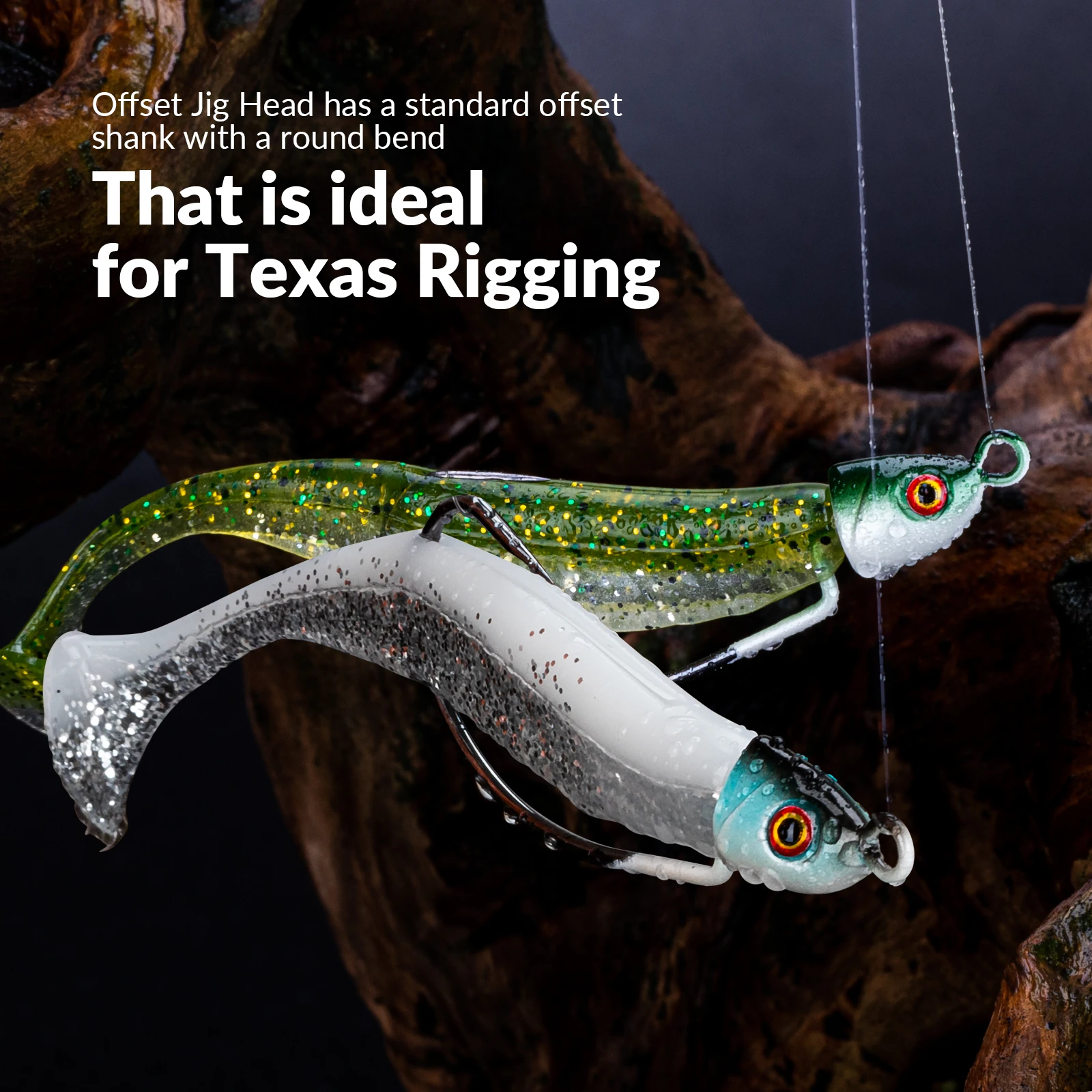 THKFISH-anzuelos con cabeza de anzuelo brillante, 5 uds., 3,7g, 5g, 7g, 10g, 14g, anzuelo con cabeza de pez para señuelos blandos, ojos 3D, anzuelo compensado para pesca de carpa - imagen 4