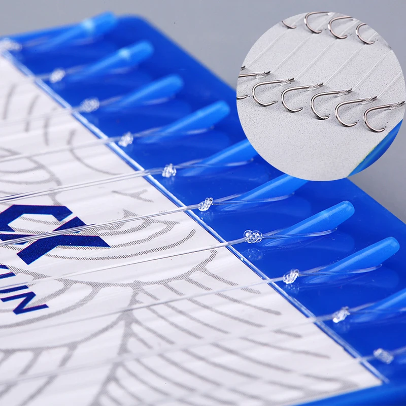 Anzuelos de pesca de acero al carbono, juego de sedal de doble gancho con púas, accesorios de aparejos XA687G, 10 piezas - imagen 3