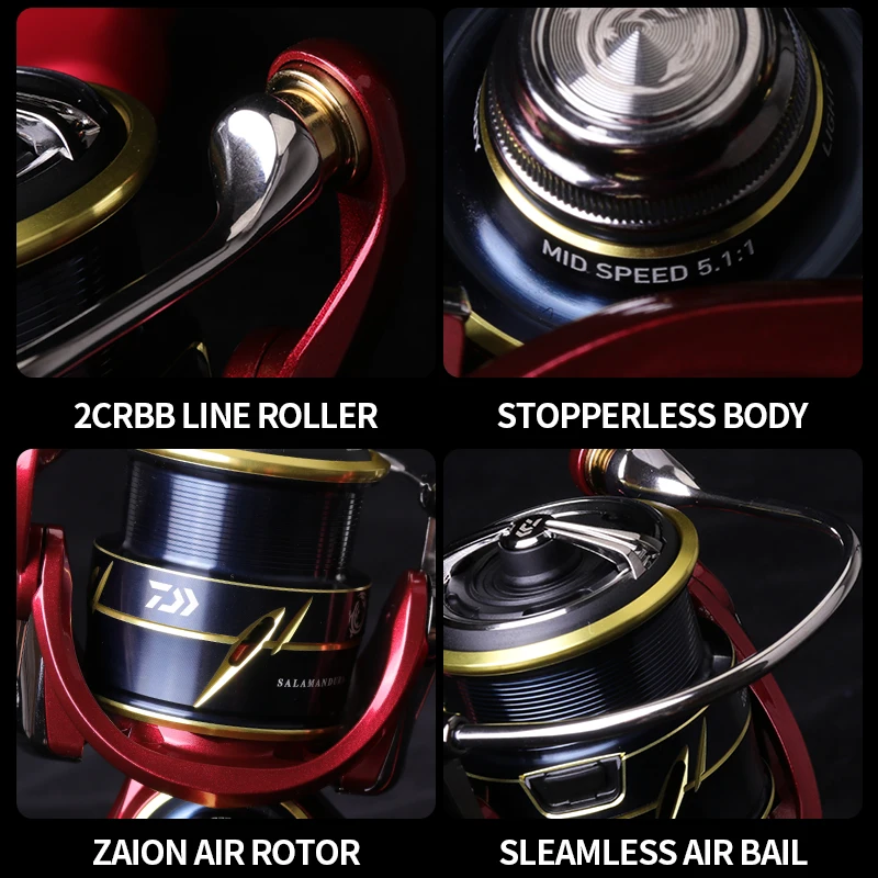 DAIWA-carrete de pesca giratorio SALAMANDURA AIR LT, 9 + 1BB, arrastre máximo de 10KG, relación de engranaje 2021/5,1: 1, rueda giratoria de agua de mar, novedad de 6,2 - imagen 4