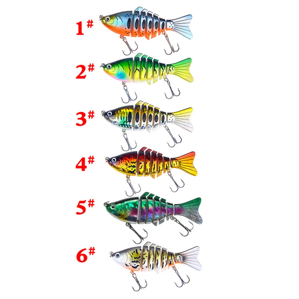 Señuelo de pesca cebo Wobbler realista 7 segmentos Swimbait Crankbait cebo duro lento 100mm 15,6g Lsca señuelos artificiales aparejos de pesca - imagen 5