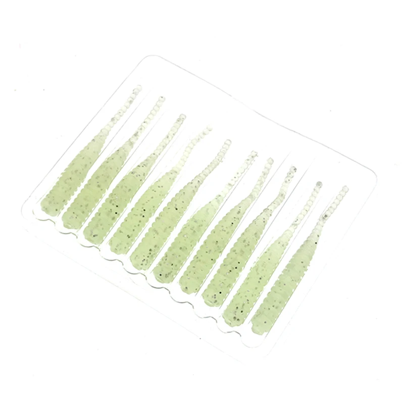 Mini señuelo de pesca de gusano suave, 0,3g, 40mm, cola de aguja, pez Roca, Océano, cebo Artificial, 10 unids/lote por bolsa - imagen 4