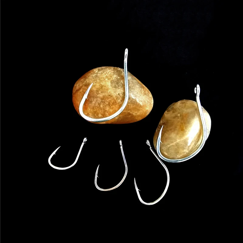 100 unids/lote anzuelo objeto grande plata mate acero alto en carbono placa de hierro gancho mar profundo océano productos de Pesca de agua salada anzuelo Pesca - imagen 3