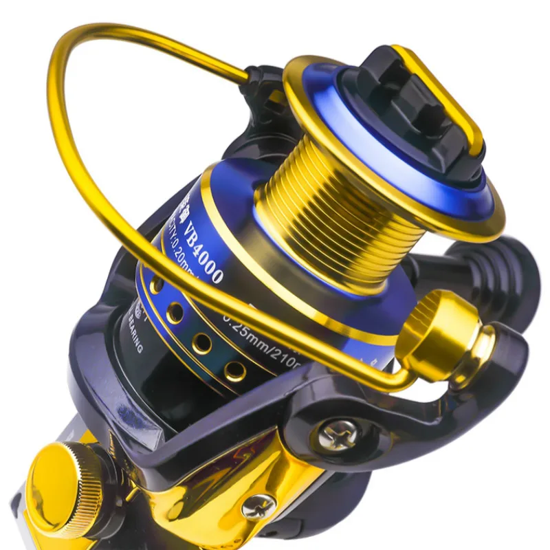 Carrete de pesca giratorio 1000s-7500s, arrastre máximo de 8KG, relación de engranaje 5,0: 1, rueda de arrastre de bobina de pesca de carpa de agua dulce y salada - imagen 4