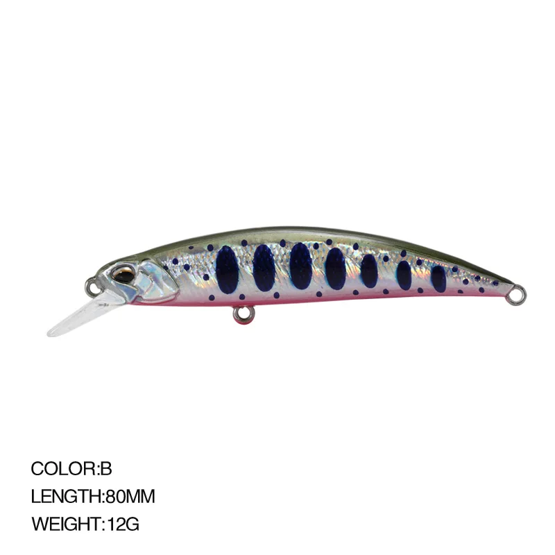 Señuelo de pesca de 80mm y 12g, cebo duro para trucha, Lucio, pez Roca, Wobbler, Crankbait, lubina, Jerkbait - imagen 3
