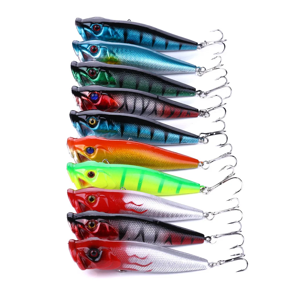 DNDYUJU Señuelos de Pesca, cebo duro de 9cm/12g, Topwater Popper, Wobblers artificiales, aparejos de pesca de plástico con 6 ganchos #, 1 unidad - imagen 2