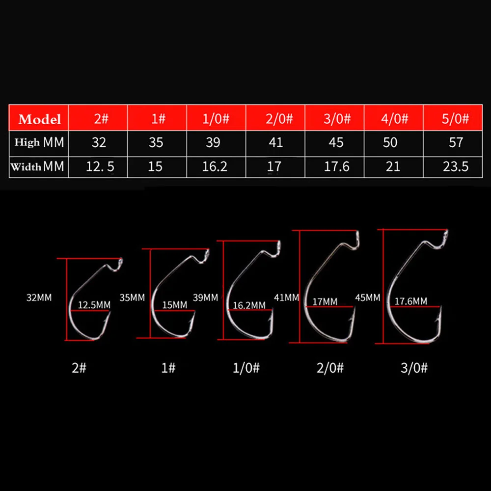 Anzuelos de pesca de alto carbono, juego de anzuelos de manivela de acero duro, atado de moscas, juego de anzuelos individuales para señuelo de pescado blando, Crankbait rojo, 50 unids/caja - imagen 4