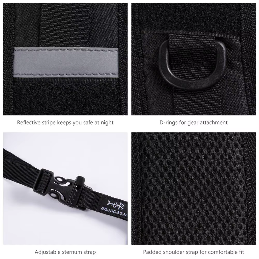Bassdash correas acolchadas ajustables – Repuesto mochila y bolsa seca - imagen 5