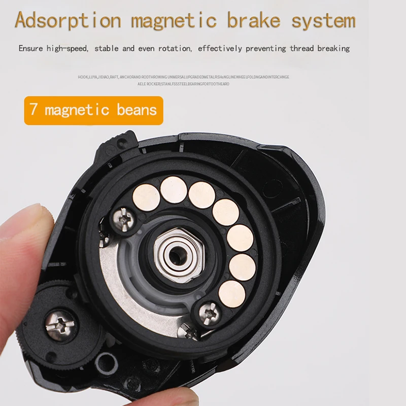 RUKE nuevo carrete de pesca carrete de fundición carrete de dos colores 17 + 1 relación de engranaje de rodamiento 7,6: 1 sistema de freno magnético peso 200g mano de aleación - imagen 4