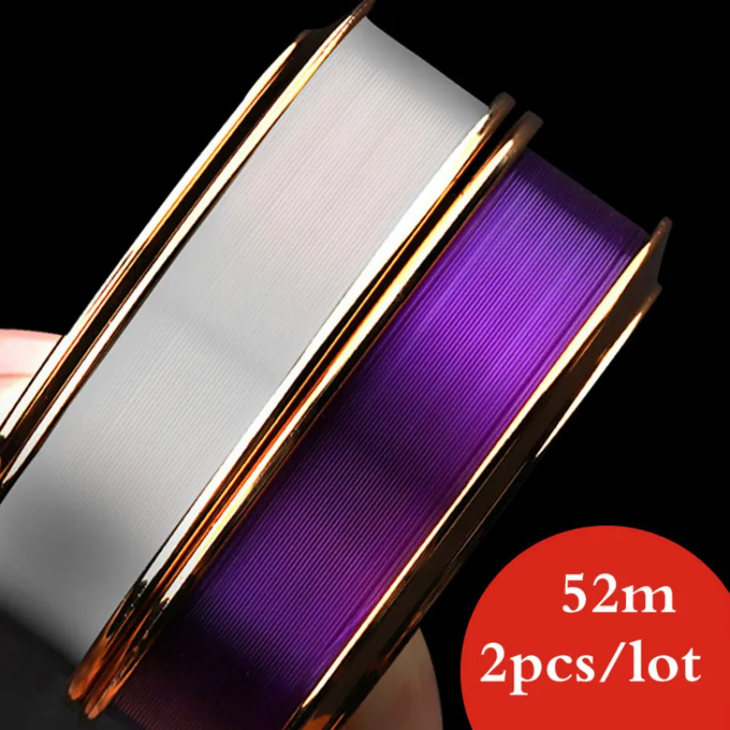 Hilo de nailon Invisible para Pesca de carpa, accesorio de Pesca de fluorocarbono, superfuerte, 52m, 2 uds. - imagen 3