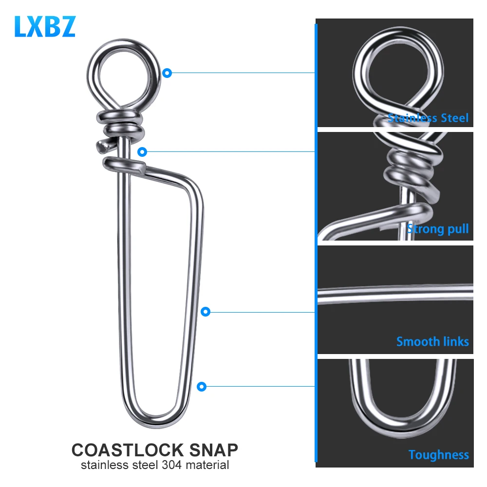 Barril de pesca con cierre de costa, accesorio giratorio de seguridad, 17mm-46mm, 0 #-6 #, 100 Uds. - imagen 4