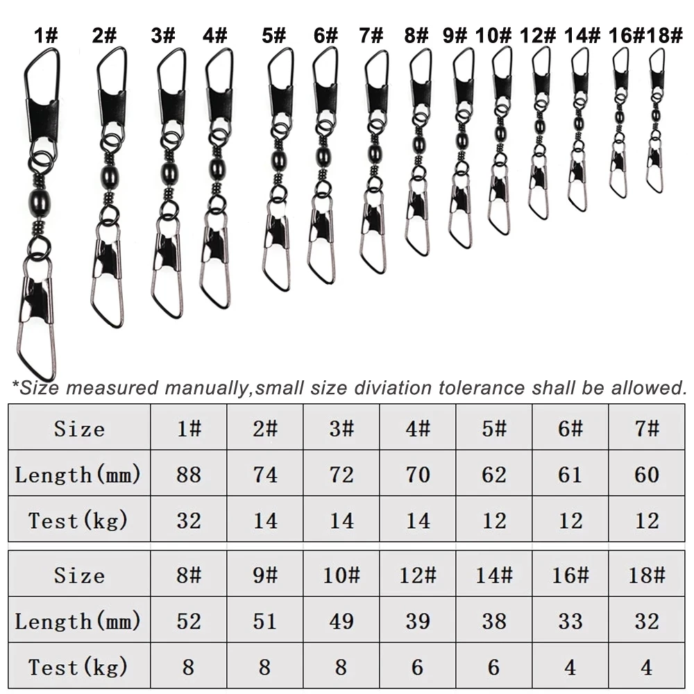 Bimoo-anzuelos giratorios de doble seguridad, accesorio de pesca, Pin de cambio rápido, 300 Uds. - imagen 2