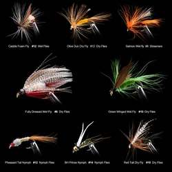 Goture Moscas de pesca - Trucha y salmón, seco ninfa streamer