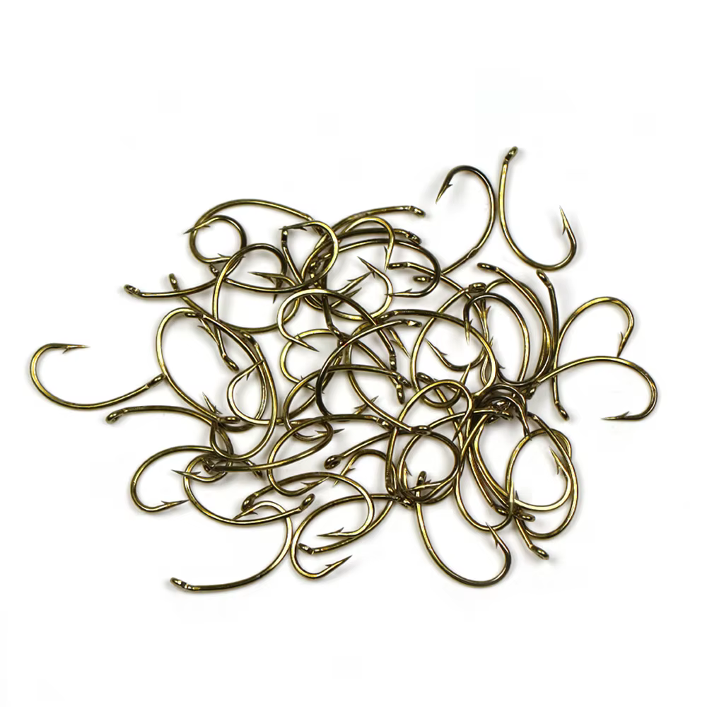 Bimoo Anzuelo de mosca bronceado ojo descendente vastago curvo Scud - imagen 5